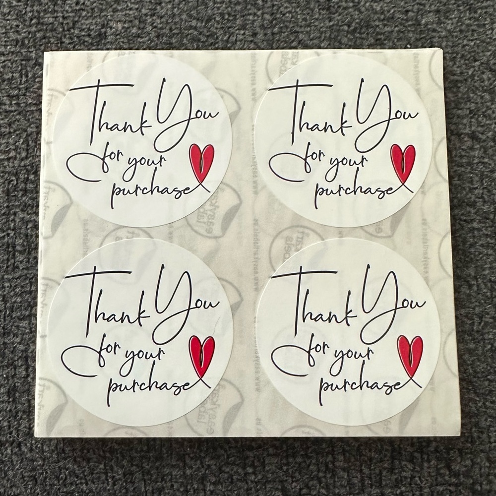 Thank you for your purchase stickers